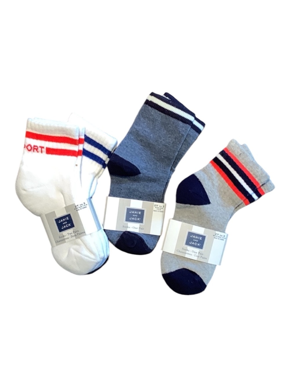 Janie and Jack Toddler Boy Bundle 4 Pair of Socks